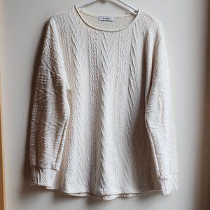 Jenny Boston Cream Scoop Neck Jersey Size Medium